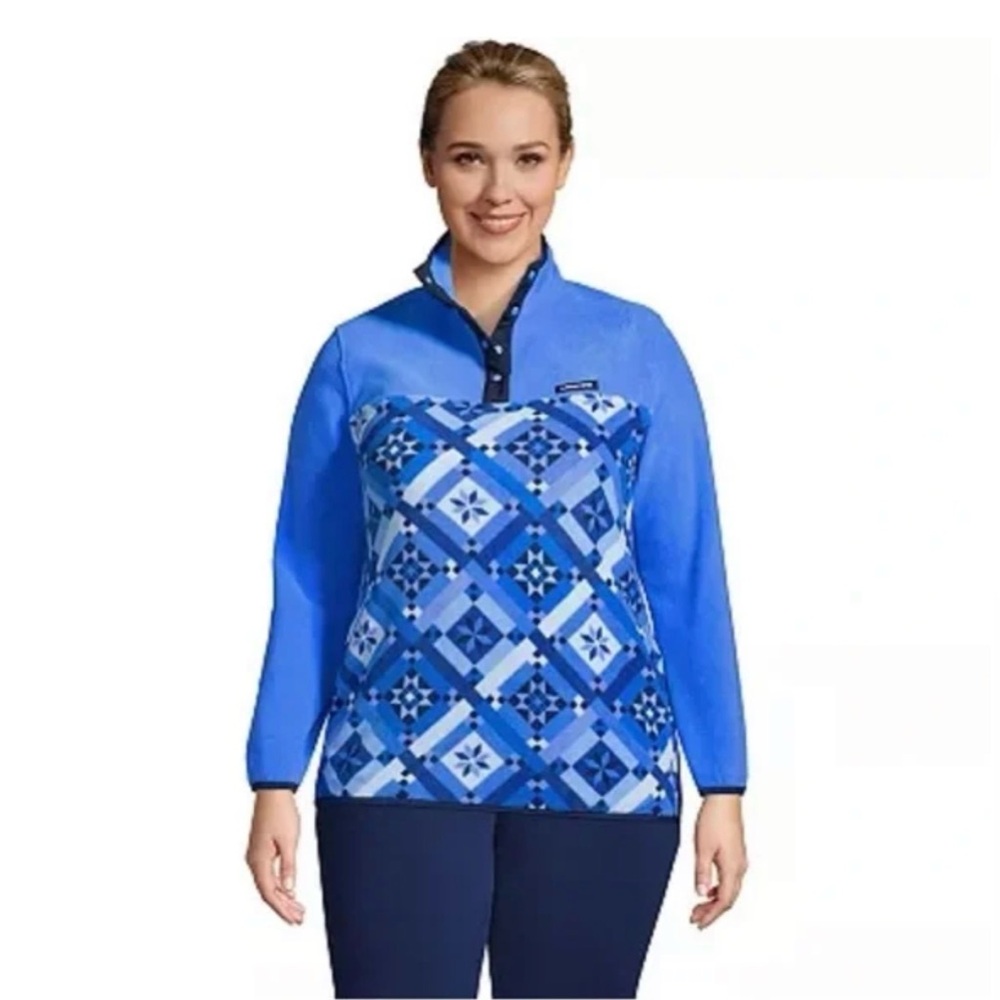 Lands’ End Fleece Snap Button Pullover
